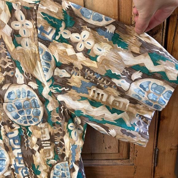 Men's Vintage Reyn Spooner Size XL 1/2 Button‎ Up Shirt Turtle Print Hawaiian - Picture 5 of 12
